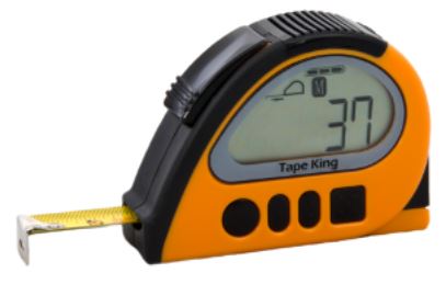 Bild på måttband orangesvart hölje gult band svart